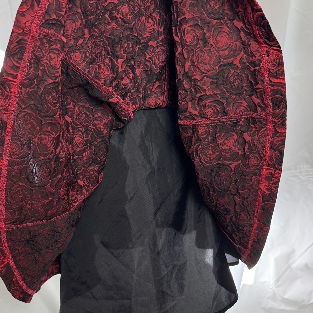 Betsey Johnson Black and Red Rose Mini Dress, A-line - Picture 4 of 11